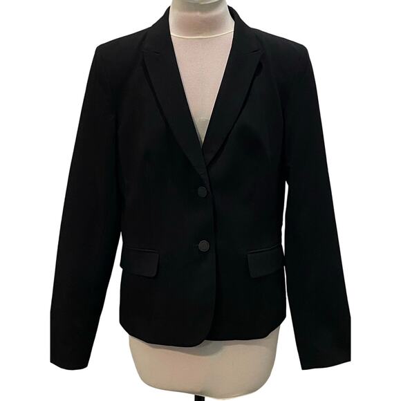 CALVIN KLEIN Black Blazer Two Button Closure SIZE 10 Office Work Career School - Picture 2 of 6